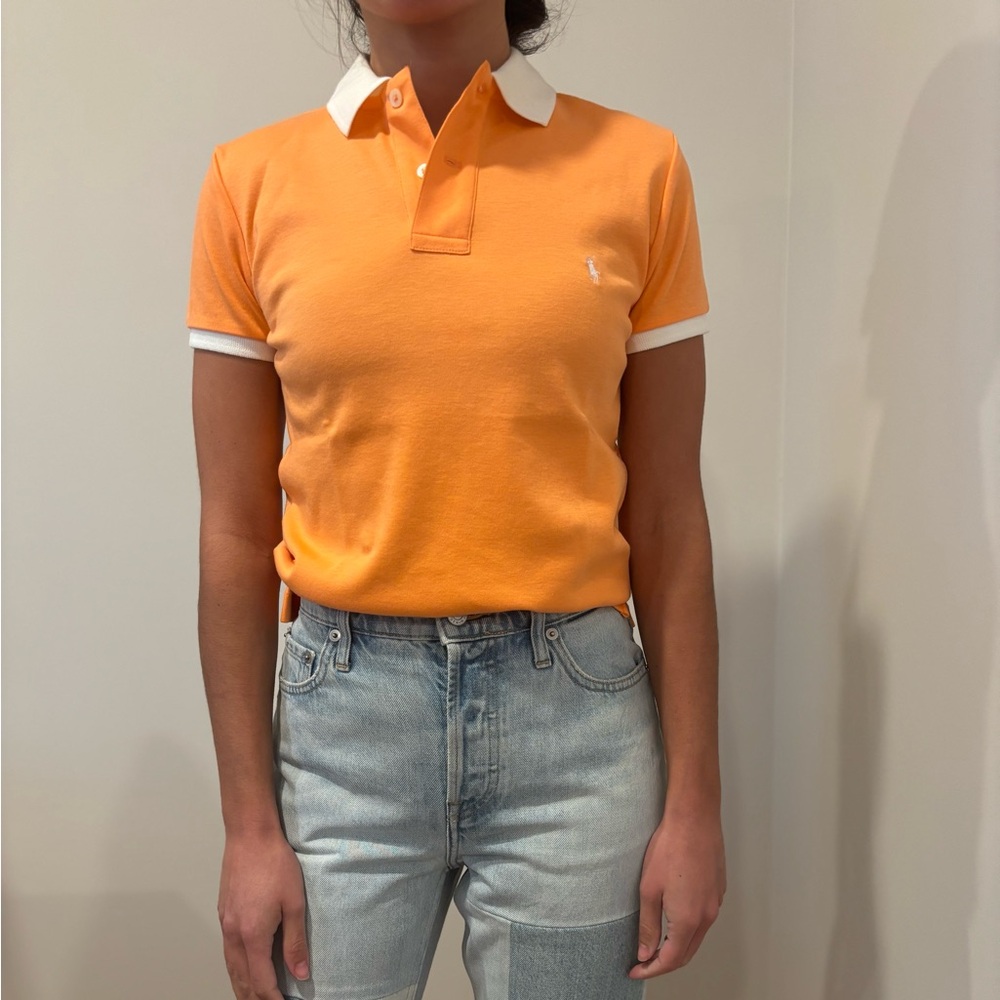 Ralph Lauren Women’s Orange & White Polo Shirt
